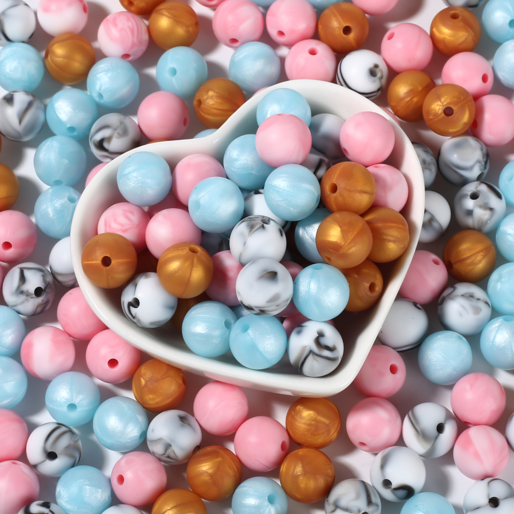 Baby Products Name - 50Pc 12mm 19Color Silicone Round Bead