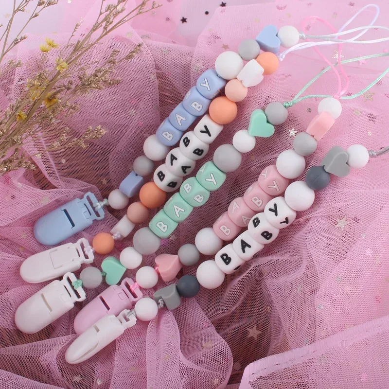 Baby Products Name - Baby Pacifier Clips Personalized Name Color
