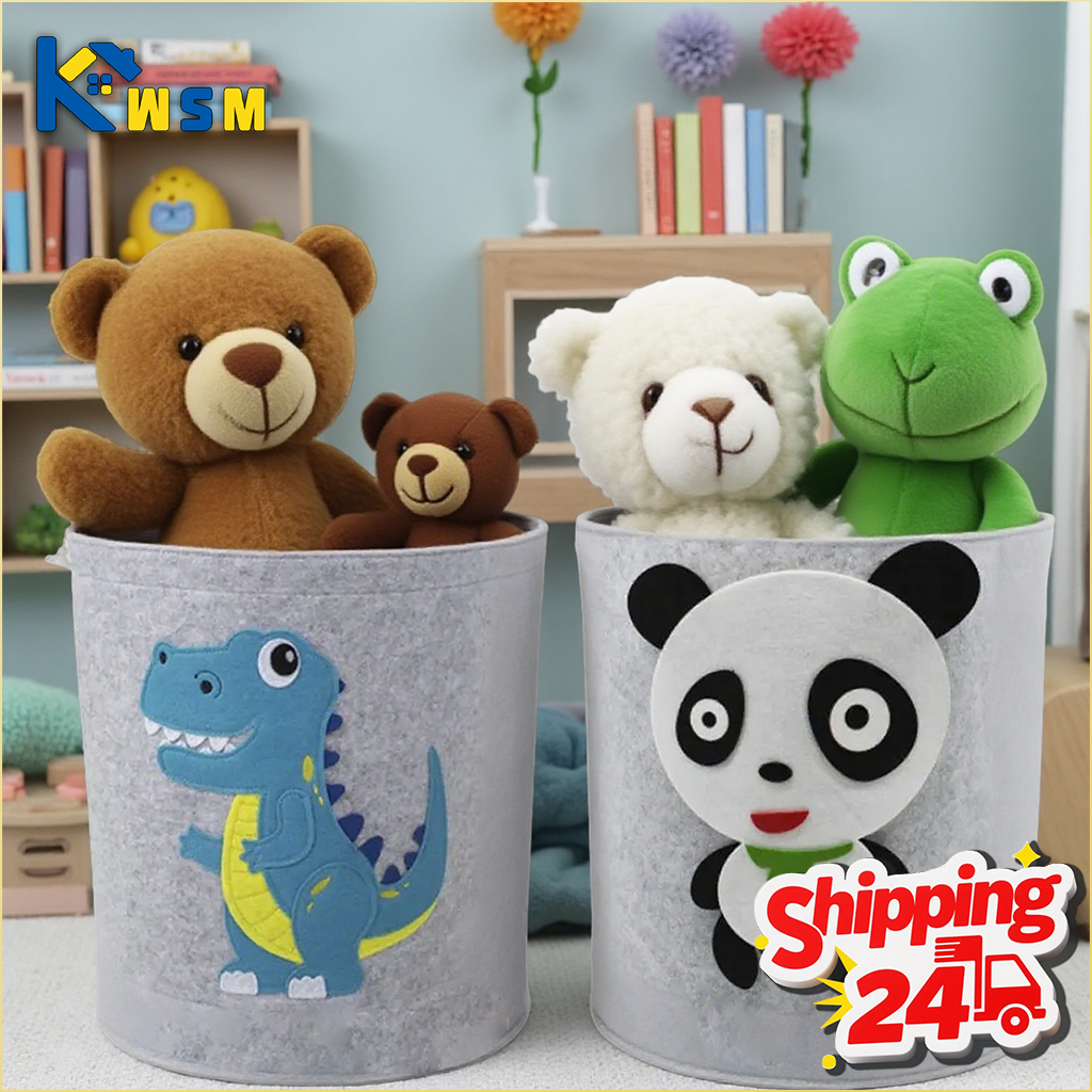 Baby Products Hamper - Panda Dinosaur Baby Storage Basket Felt