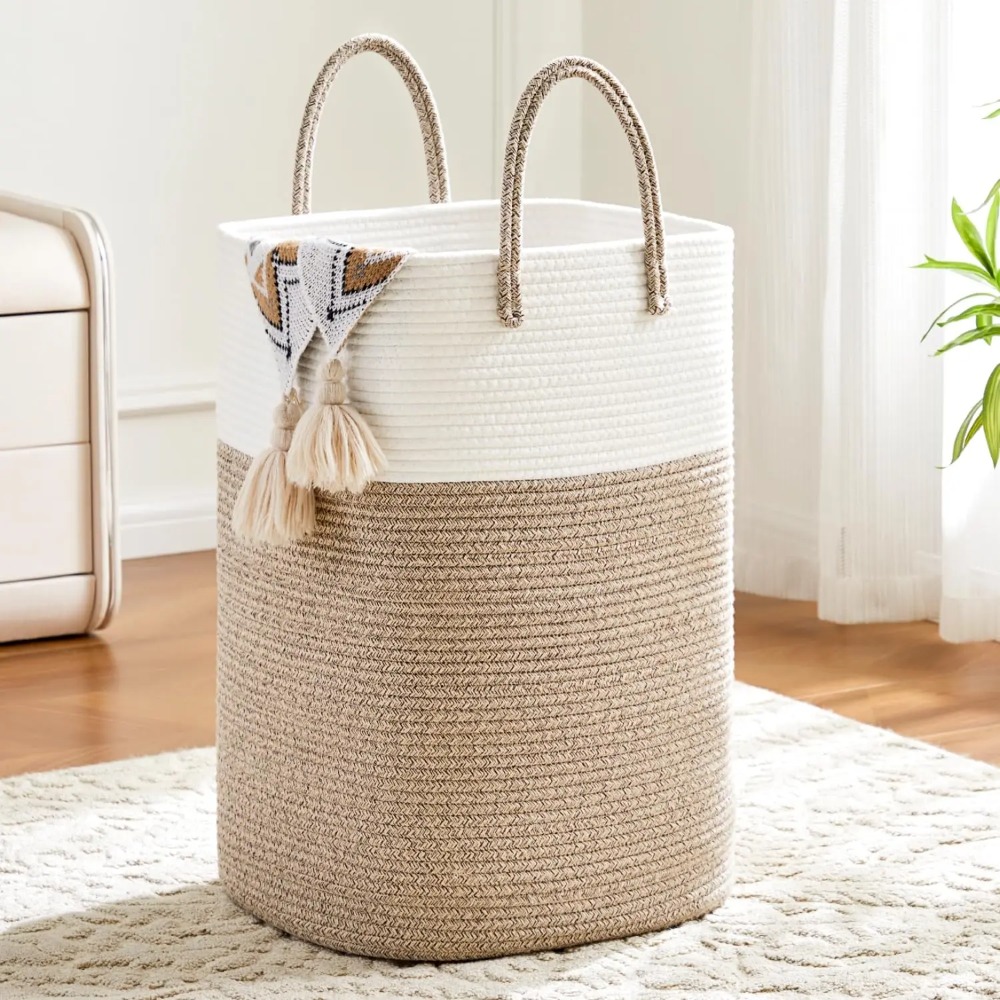 Laundry Basket,Woven Cotton Ro - Baby Products Hamper recension och pris