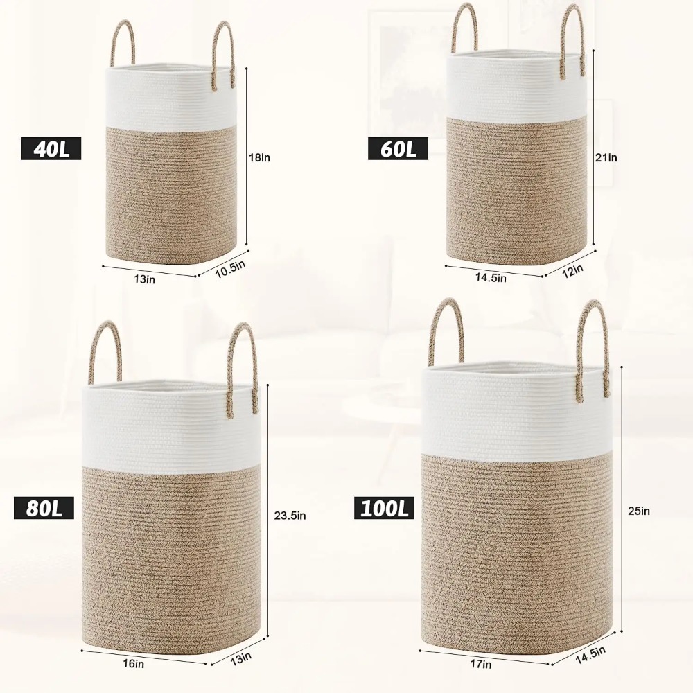 Laundry Basket,Woven Cotton Ro - Baby Products Hamper recension och pris