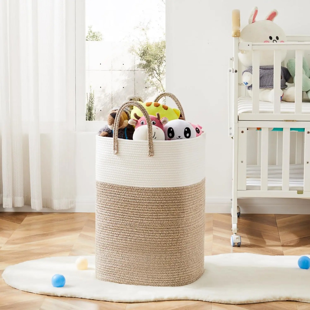 Laundry Basket,Woven Cotton Ro - Baby Products Hamper recension och pris