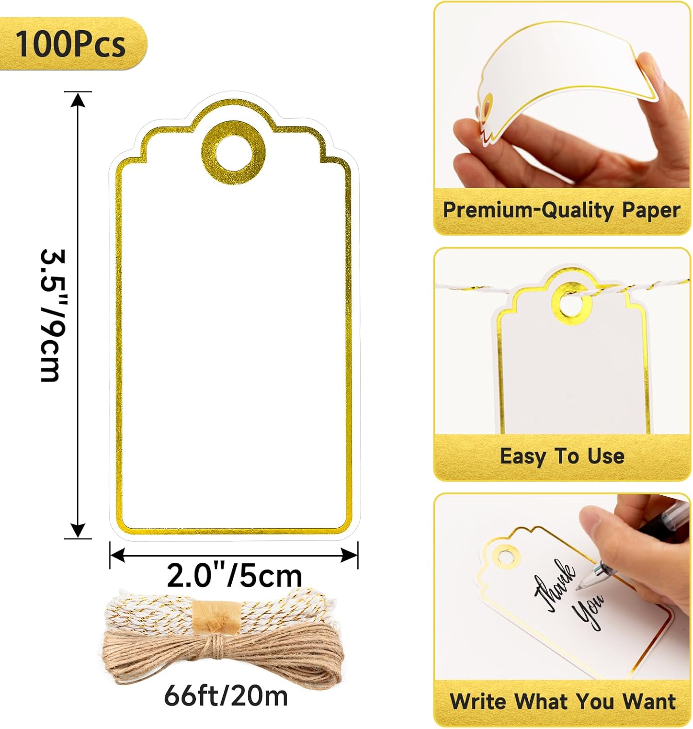 Gold Foil Gift Tags with Strin - Baby Products In recension och pris