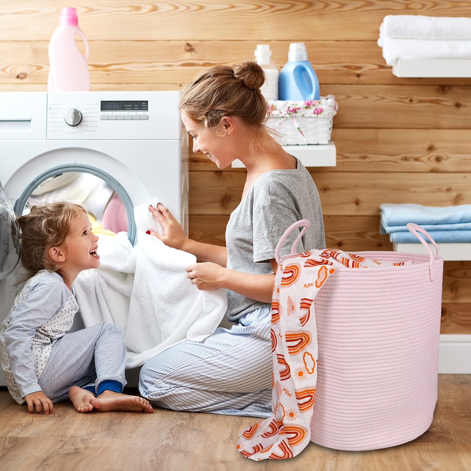 Large Cotton Rope Laundry Bask - Baby Products Hamper recension och pris