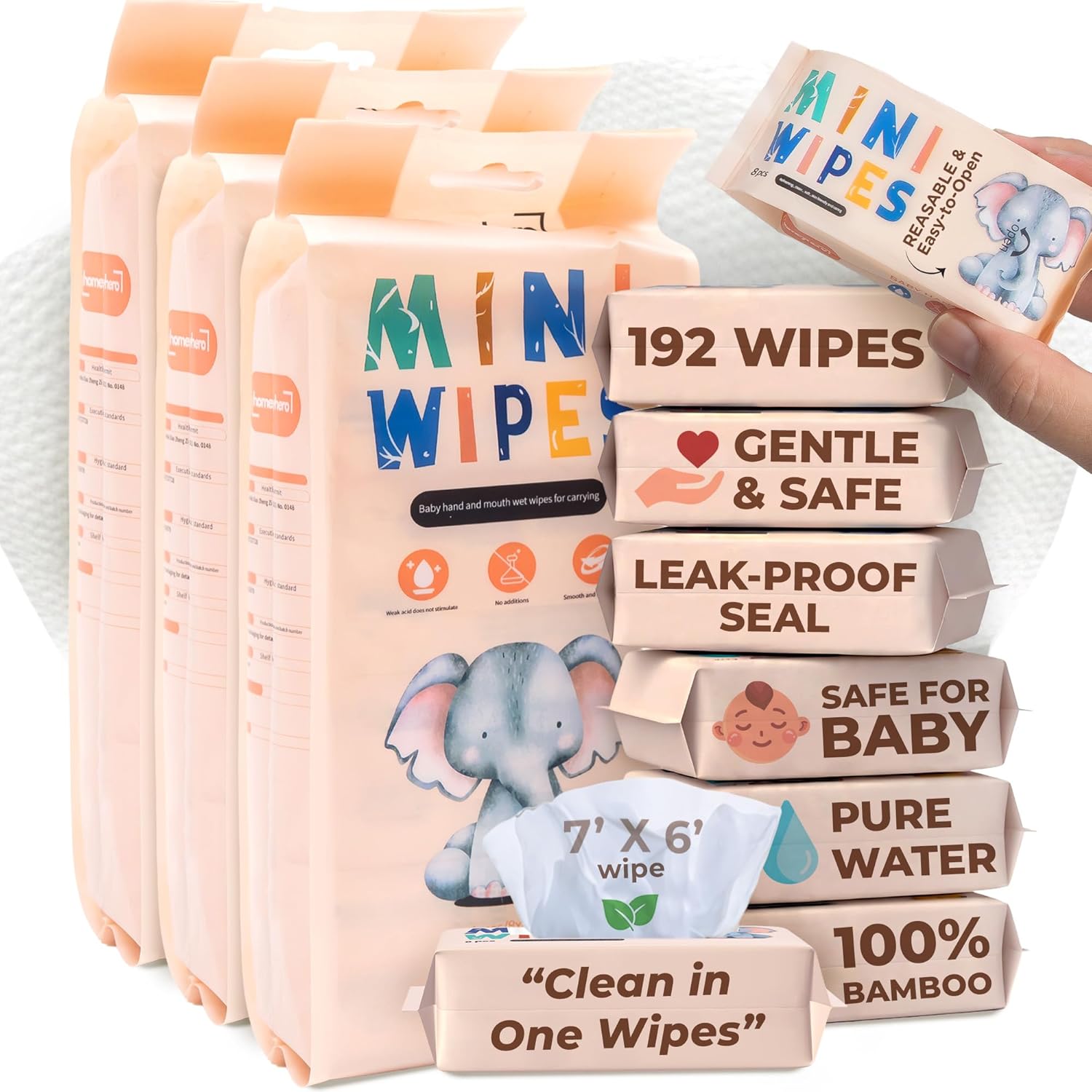 24 Pack Travel Baby Wipes, 192 - Baby Products In recension och pris