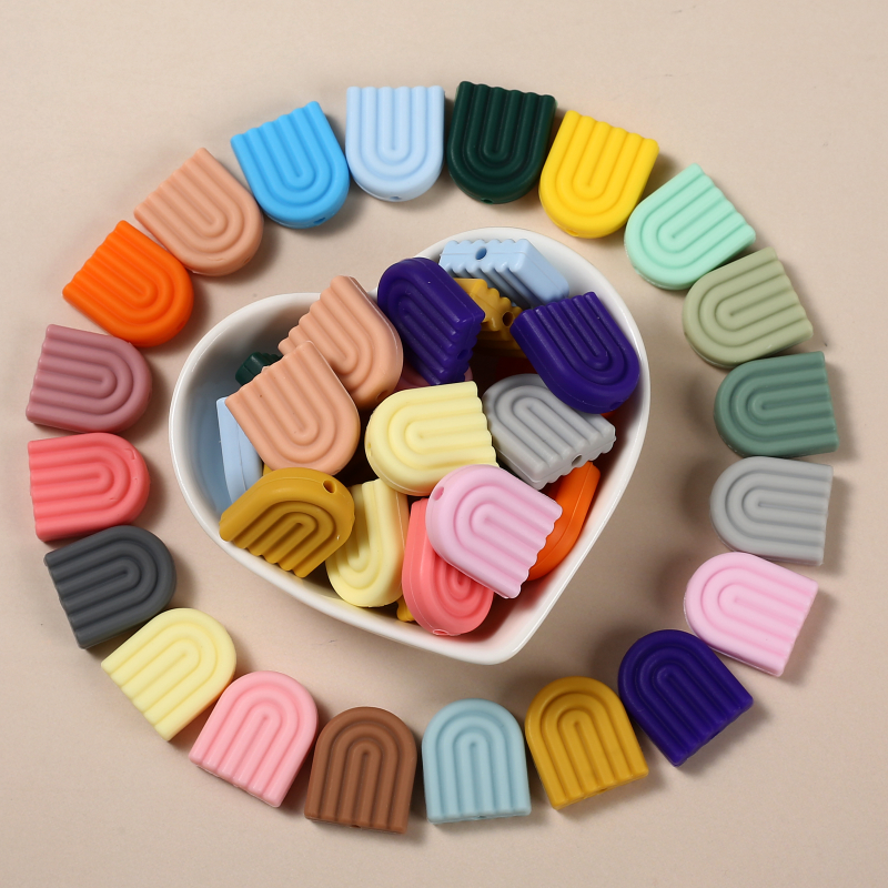 10Pcs 17x20mm Teether Rainbow  - Baby Products Name recension och pris