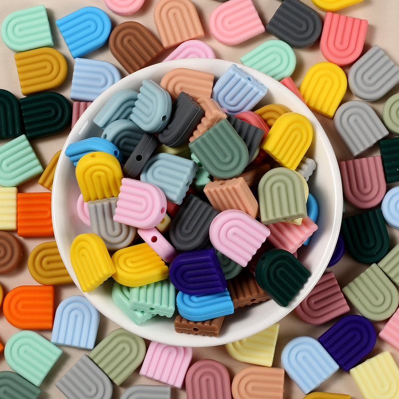 10Pcs 17x20mm Teether Rainbow  - Baby Products Name recension och pris