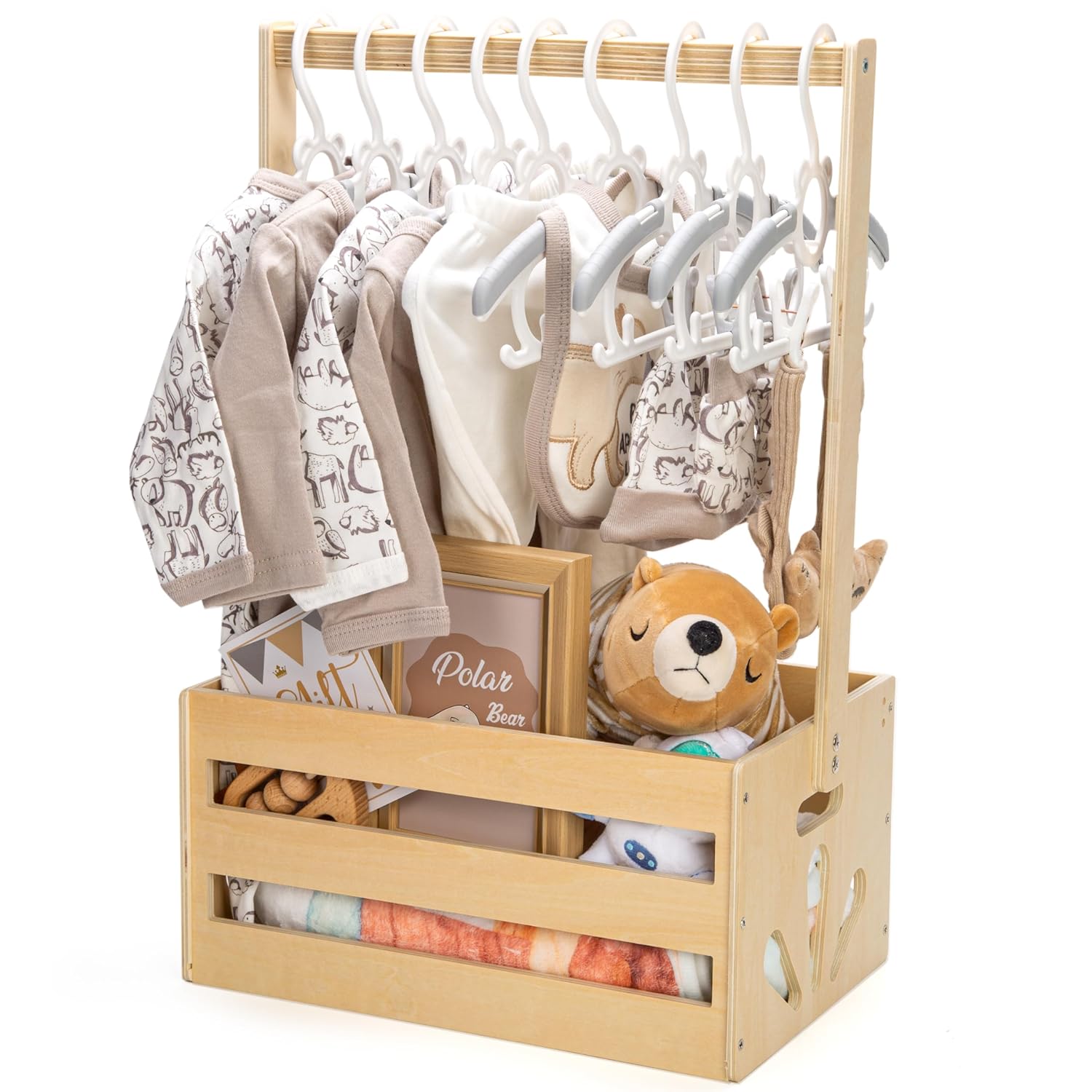 Wooden Baby Shower Crate Baske - Baby Products Hamper recension och pris