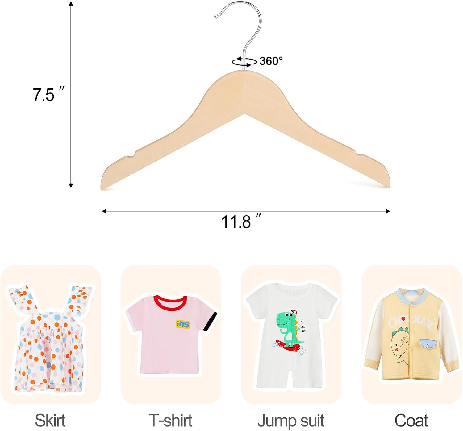 Natural Wood Kids Hangers with - Baby Products In recension och pris